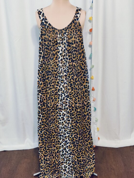 Vintage Other - Vintage Mid Century Old Hollywood Slinky Animal Print Full Length Gown Dress